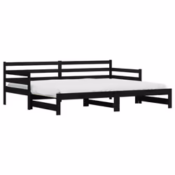 VidaXL 836149, Sofa bed, Black, Pinewood, 2035 mm, 975 mm, 695 mm
