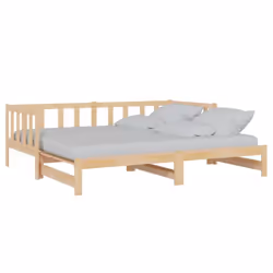 vidaXL Day Bed with Trundle Sofa Bed Daybed Couch 90x200 cm Solid Wood Pine