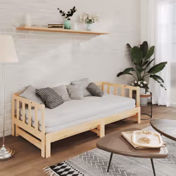 vidaXL Day Bed with Trundle Sofa Bed Daybed Couch 90x200 cm Solid Wood Pine