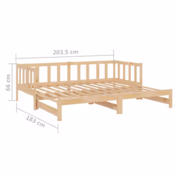 vidaXL Day Bed with Trundle Sofa Bed Daybed Couch 90x200 cm Solid Wood Pine - Additional view 8