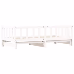 vidaXL Daybed with Trundle Sofa Bed Guest Bed Sleeper Sofa Solid Wood Pine - white, 90 x 200 cm - Additional view 7