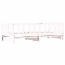 vidaXL Daybed with Trundle Sofa Bed Guest Bed Sleeper Sofa Solid Wood Pine - white, 80 x 200 cm - Additional view 7