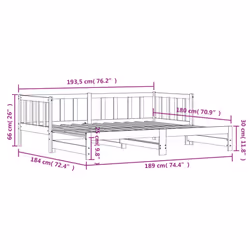 vidaXL Daybed with Trundle Sofa Bed Guest Bed Sleeper Sofa Solid Wood Pine - natural, 90 x 190 cm - Additional view 10
