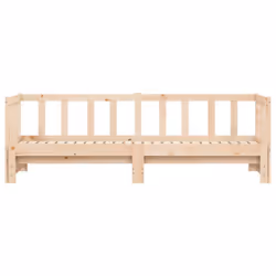 vidaXL Daybed with Trundle Sofa Bed Guest Bed Sleeper Sofa Solid Wood Pine - natural, 90 x 190 cm - Additional view 5