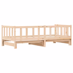 vidaXL Daybed with Trundle Sofa Bed Guest Bed Sleeper Sofa Solid Wood Pine - natural, 90 x 190 cm - Additional view 7