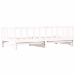 vidaXL Daybed with Trundle Sofa Bed Guest Bed Sleeper Sofa Solid Wood Pine - white, 90 x 190 cm - Additional view 7