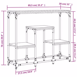 vidaXL Console Table End Table Hallway Stand Side Sofa Table Engineered Wood - grey sonoma - Additional view 8