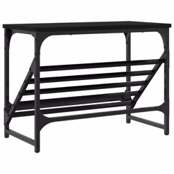vidaXL Shoe Rack Shoe Cabinet Shoe Storage Unit Shelf Cupboard Engineered Wood - black, 60 x 30 x 45 cm - Additional view 5