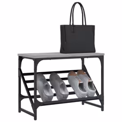 vidaXL Shoe Rack Shoe Cabinet Shoe Storage Unit Shelf Cupboard Engineered Wood - grey sonoma, 60 x 30 x 45 cm - Additional view 2