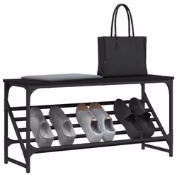 vidaXL Shoe Rack Shoe Cabinet Shoe Storage Unit Shelf Cupboard Engineered Wood - black, 90 x 30 x 45 cm - Additional view 2