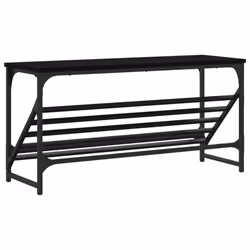 vidaXL Shoe Rack Shoe Cabinet Shoe Storage Unit Shelf Cupboard Engineered Wood - black, 90 x 30 x 45 cm - Additional view 5