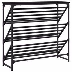 vidaXL Shoe Rack Shoe Cabinet Shoe Storage Unit Shelf Cupboard Engineered Wood - black, 90 x 30 x 85 cm - Additional view 5