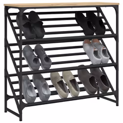vidaXL Shoe Rack Shoe Cabinet Shoe Storage Unit Shelf Cupboard Engineered Wood - sonoma oak, 90 x 30 x 85 cm - Additional view 2