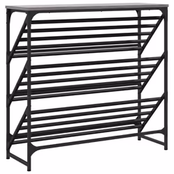 vidaXL Shoe Rack Shoe Cabinet Shoe Storage Unit Shelf Cupboard Engineered Wood - grey sonoma, 90 x 30 x 85 cm - Additional view 5