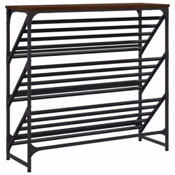 vidaXL Shoe Rack Shoe Cabinet Shoe Storage Unit Shelf Cupboard Engineered Wood - brown oak, 90 x 30 x 85 cm - Additional view 5