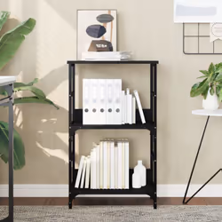 vidaXL Bookshelf Bookcase Book Cabinet Storage Rack Black Engineered Wood
