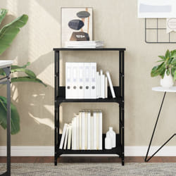 vidaXL Bookshelf Bookcase Book Cabinet Storage Rack Black Engineered Wood