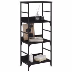 vidaXL Bookshelf Bookcase Book Cabinet Storage Rack Black Engineered Wood