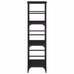 vidaXL Bookshelf Bookcase Book Cabinet Storage Rack Black Engineered Wood - Additional view 4