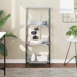 vidaXL Bookshelf Bookcase Book Stand Storage Rack Grey Sonoma Engineered Wood