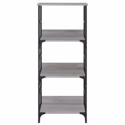 vidaXL Bookshelf Bookcase Book Stand Storage Rack Grey Sonoma Engineered Wood