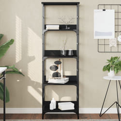 vidaXL Bookshelf Bookcase Book Cabinet Storage Rack Black Engineered Wood