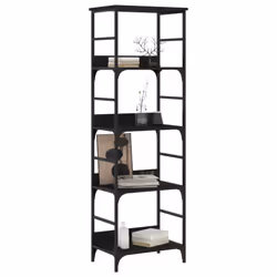 vidaXL Bookshelf Bookcase Book Cabinet Storage Rack Black Engineered Wood