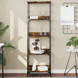 vidaXL Bookshelf Bookcase Book Cabinet Storage Rack Smoked Oak Engineered Wood