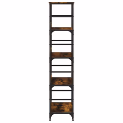 vidaXL Bookshelf Bookcase Book Cabinet Storage Rack Smoked Oak Engineered Wood - Additional view 4