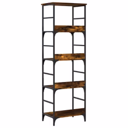 vidaXL Bookshelf Bookcase Book Cabinet Storage Rack Smoked Oak Engineered Wood - Additional view 5
