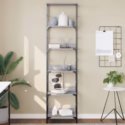 vidaXL Bookshelf Office Book Shelf Storage Cabinet Grey Sonoma Engineered Wood