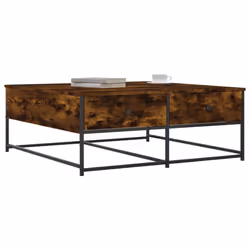 vidaXL Coffee Table Living Room Tea Side Table Sofa Table Engineered Wood - smoked oak, 100 x 99 x 40 cm - Additional view 2
