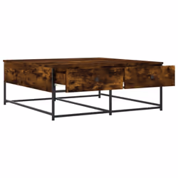 vidaXL Coffee Table Living Room Tea Side Table Sofa Table Engineered Wood - smoked oak, 100 x 99 x 40 cm - Additional view 4