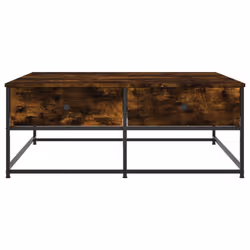 vidaXL Coffee Table Living Room Tea Side Table Sofa Table Engineered Wood - smoked oak, 100 x 99 x 40 cm - Additional view 5