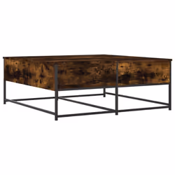 vidaXL Coffee Table Living Room Tea Side Table Sofa Table Engineered Wood - smoked oak, 100 x 99 x 40 cm - Additional view 7