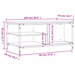 vidaXL Coffee Table Living Room Tea Side Table Sofa Table Engineered Wood - sonoma oak - Additional view 8