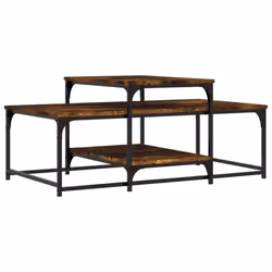 vidaXL Coffee Table Living Room Tea Side Table Sofa Table Engineered Wood - smoked oak