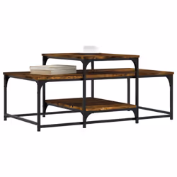 vidaXL Coffee Table Living Room Tea Side Table Sofa Table Engineered Wood - smoked oak