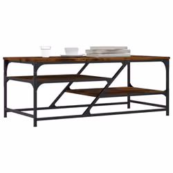 vidaXL Coffee Table Living Room Tea Side Table Sofa Table Engineered Wood - smoked oak