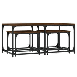 vidaXL Nesting Coffee Tables Nesting Table End Table 3 pcs Engineered Wood - brown oak