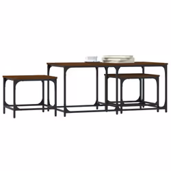vidaXL Nesting Coffee Tables Nesting Table End Table 3 pcs Engineered Wood - brown oak - Additional view 5