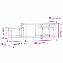 vidaXL Nesting Coffee Tables Nesting Table End Table 3 pcs Engineered Wood - brown oak - Additional view 9
