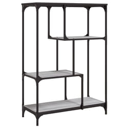 vidaXL Bookshelf Office Storage Cabinet Book Shelf Engineered Wood and Steel - grey sonoma, 81 x 36 x 115 cm