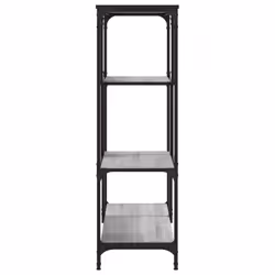 vidaXL Bookshelf Office Storage Cabinet Book Shelf Engineered Wood and Steel - grey sonoma, 81 x 36 x 115 cm - Additional view 4