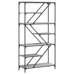 vidaXL Bookshelf Office Storage Cabinet Book Shelf Engineered Wood and Steel - grey sonoma
