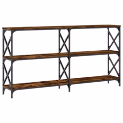 vidaXL Console Table End Table Hallway Stand Side Sofa Table Engineered Wood - smoked oak, 156 x 28 x 80.5 cm - Additional view 5
