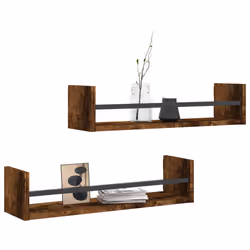 VidaXL 835436 shelve Wood, Steel Oak, Brown