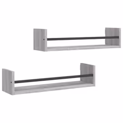 VidaXL 835437, Wood, Steel, Grey, 600 mm, 160 mm, 140 mm, 2 pc(s)