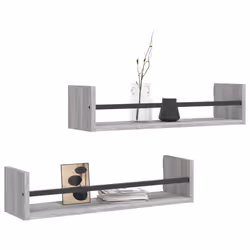 VidaXL 835437 shelve Wood, Steel Grey