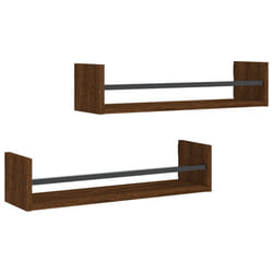 VidaXL 835438 shelve Wood, Steel Brown, Wood